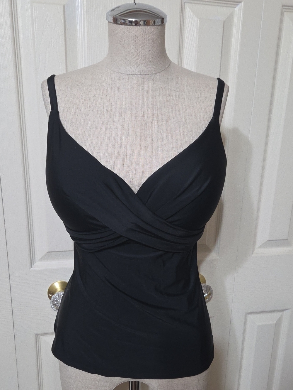 Island Escape Black Bandeau-Style Swim Top
